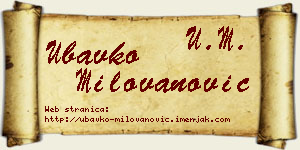 Ubavko Milovanović vizit kartica
